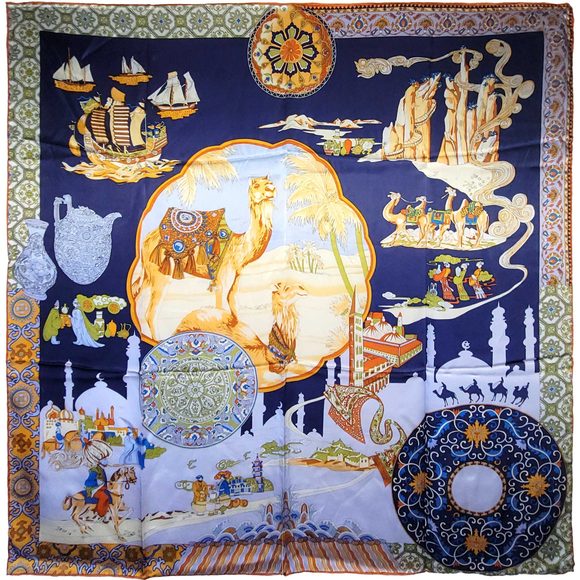 NWT Genuine 100% Mulberry Silk Satin Scarf 42"x42" Large Square Shawl 59511 - Picture 6 of 9